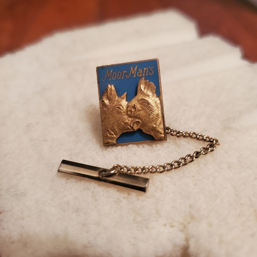 Vintage Moor Man's Gold and Blue Pin